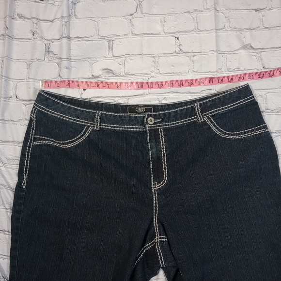 Cato Straight Leg Dark Wash Faux Pocket Jeans Women's Size 24W - Picture 2 of 5